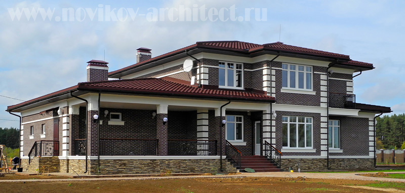 Пример дизайна фасадов дома - реализованный проект фото